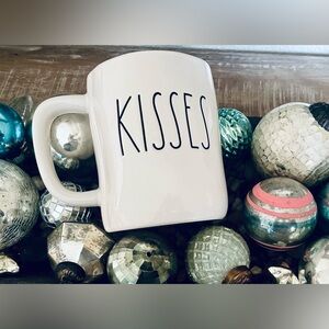 Rae Dunn - KISSES - HUGS - Mug - Ceramic - Valentine - Love - White - Red Black
